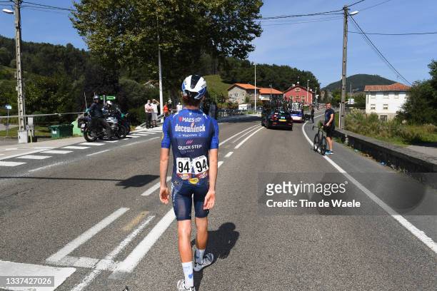 James Knox of United Kingdom and Team Deceuninck - Quick-Step injured after crash during the 76th Tour of Spain 2021, Stage 16 a 180km stage from...