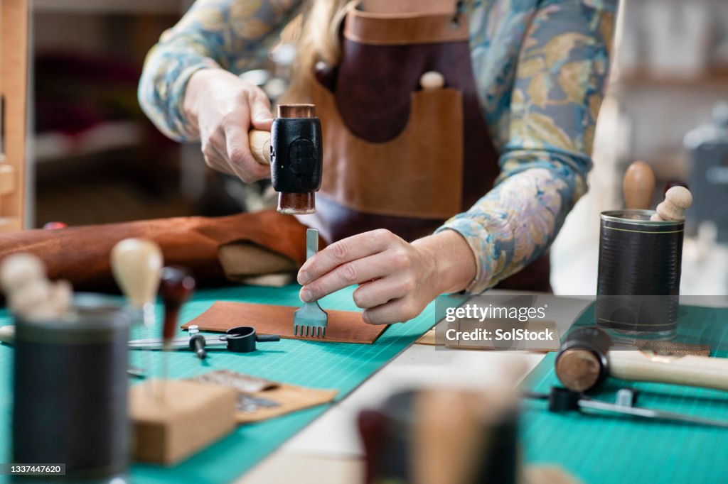 Stamping And Embossing Leather