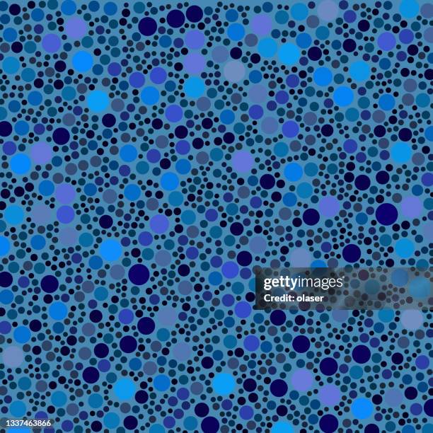 sized circles, no overlap filling surface completely - random dot pattern vector stock illustrations