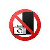 No photo, great design for any purposes. Camera icon. Warning icon. Vector illustration.