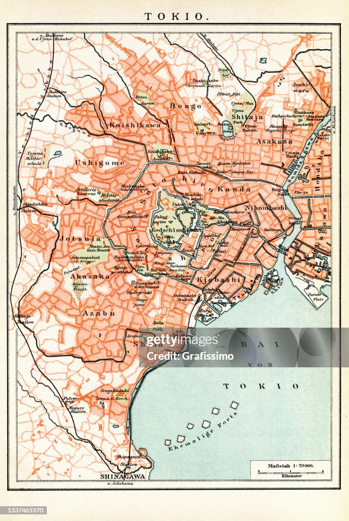 Map of Tokyo Japan 1897