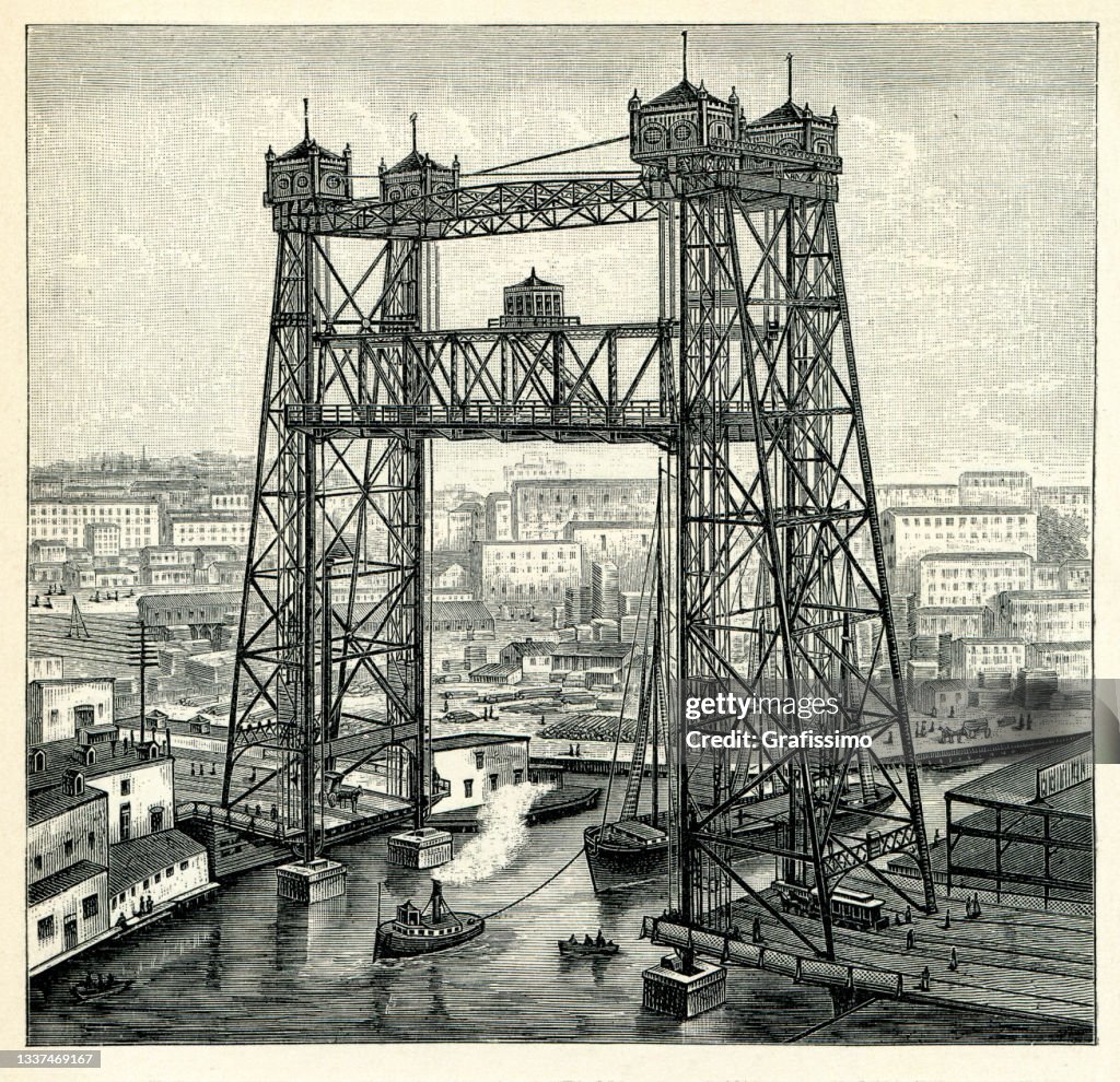 South Halsted Street Lift-Bridge in Chicago 1897