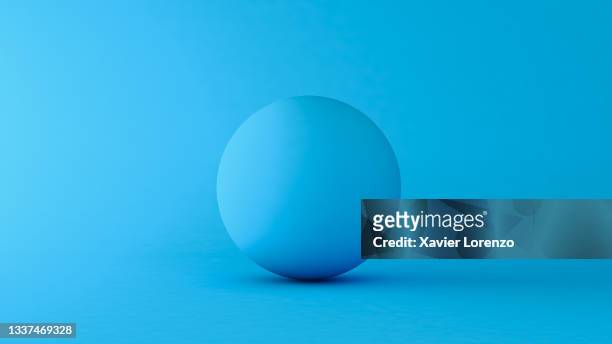 3d blue ball in blue background - sphere stock pictures, royalty-free photos & images