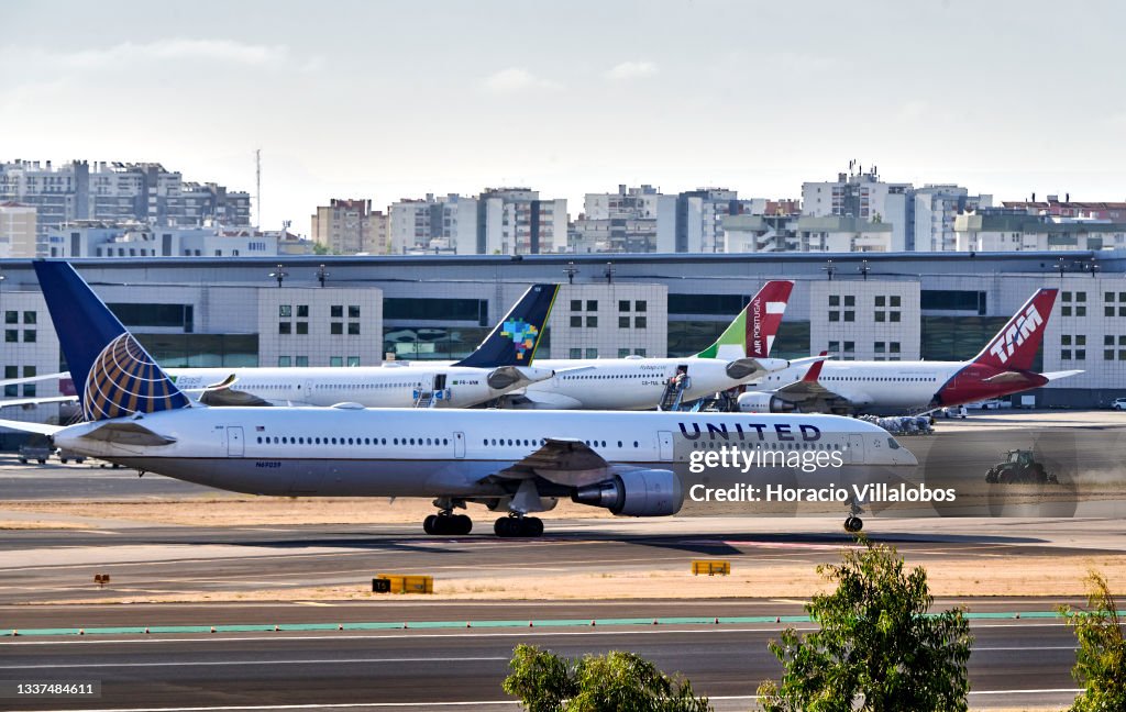 Lisbon International Airport Shows Heavy Traffic As Summer Vacations Period Approaches End