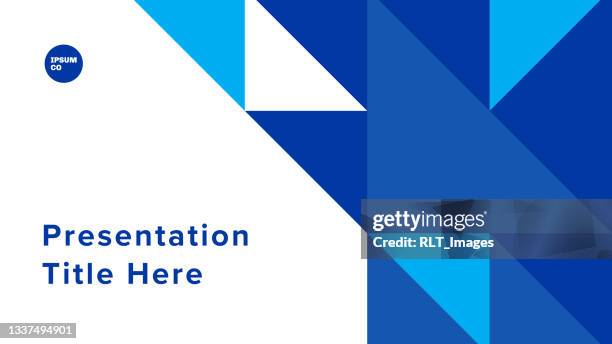 presentation title slide design template with geometric triangle graphics - angle stock illustrations
