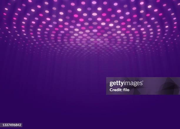 illustrazioni stock, clip art, cartoni animati e icone di tendenza di glow lights astratto halftone sfondo pattern - ballo-da-discoteca