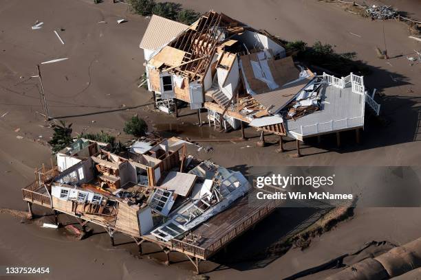 Destruction is left in the wake of Hurricane Ida on August 31, 2021 in Grand Isle, Louisiana near New Orleans. Ida made landfall August 29 as a...