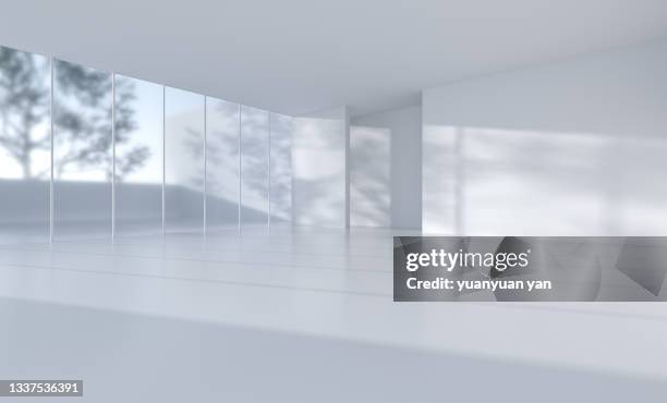 3d rendering exhibition background - modern architecture and art stock-fotos und bilder