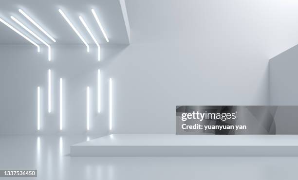 3d rendering exhibition background - showroom stock pictures, royalty-free photos & images