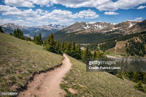 hiking trail in the james peak wilderness, colorado - colorado hiking stock pictures, royalty-free photos & images