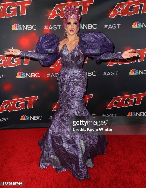 Alyssa Edwards of the Beyond Belief Dance Company attends "America's Got Talent" Season 16 at Dolby Theatre on August 31, 2021 in Hollywood,...