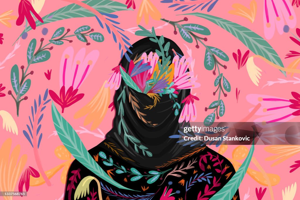Hijab filled with flowers