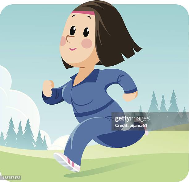 jogging - senior jogging stock illustrations