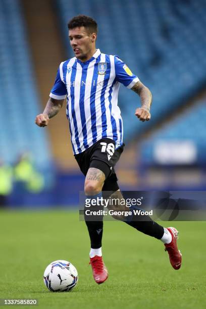 Marvin Johnson of Sheffield Wednesday on the ball during the Papa John's EFL Trophy Group match between Sheffield Wednesday and Newcastle United...