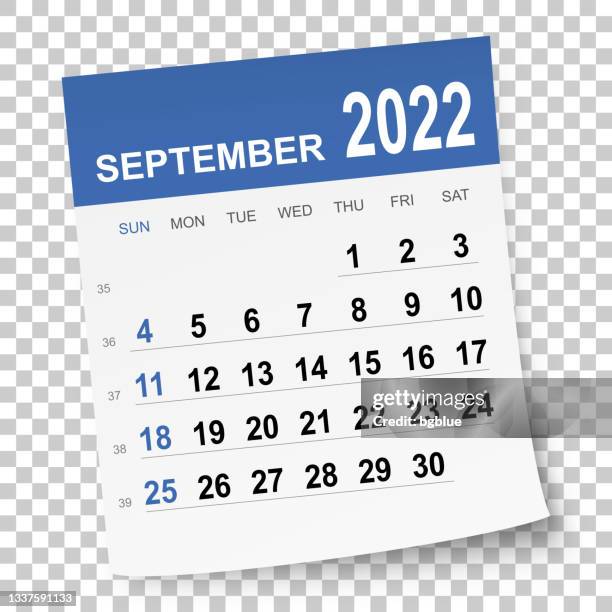 september 2022 kalender - september stock-grafiken, -clipart, -cartoons und -symbole