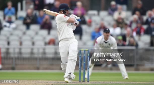 Liam Livingstone of Lancashire bats during the LV= Insurance County Championship match between Lancashire and Warwickshire at Emirates Old Trafford...