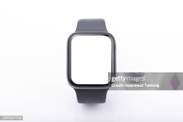 wireless smart watch isolated on white background - smart watch stock pictures, royalty-free photos & images