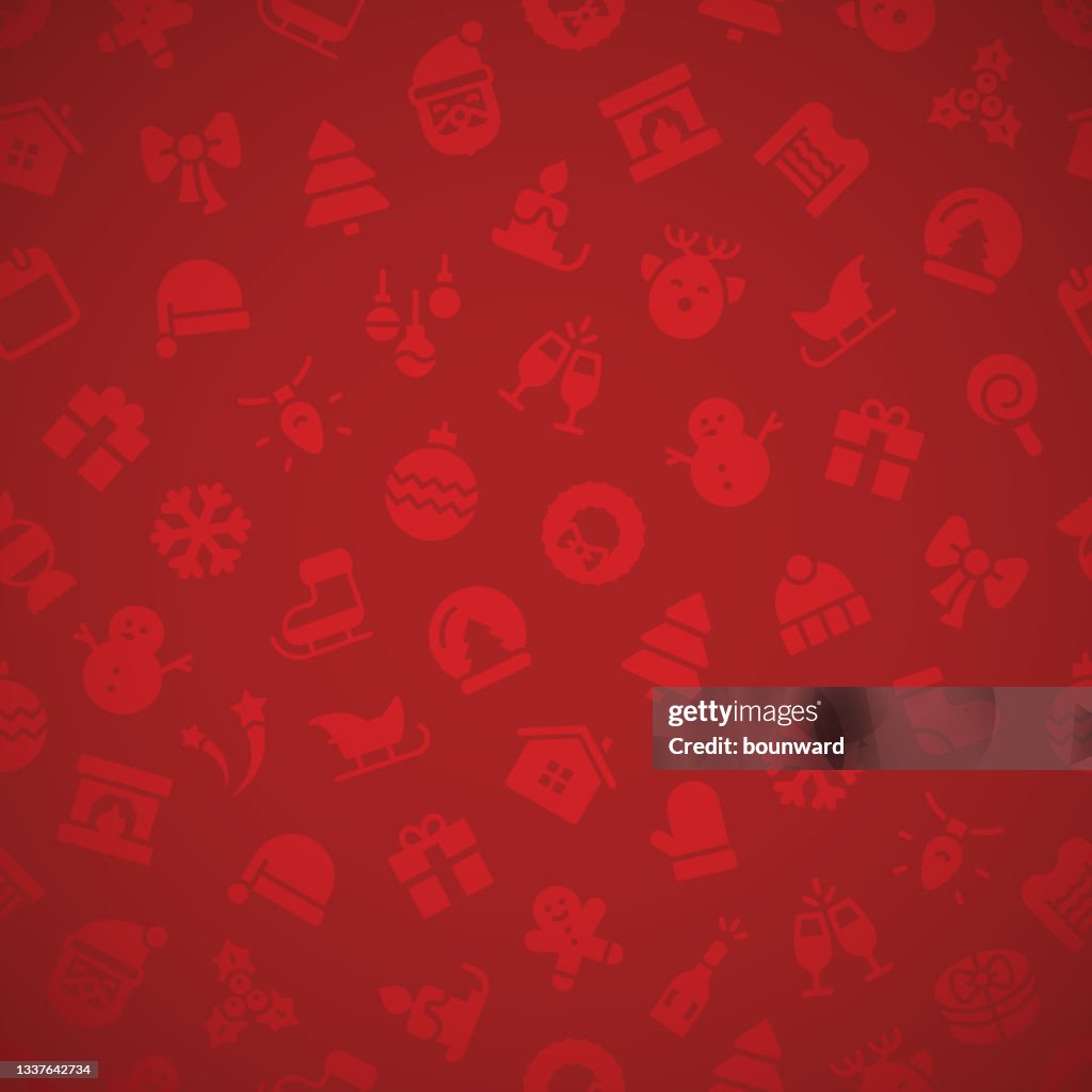 Red Christmas Seamless Background
