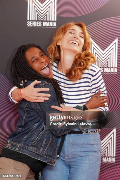 Shirley Souagnon and Fanny Herrero attend the photocall during the Series Mania Festival - Day Seven on September 01, 2021 in Lille, France.