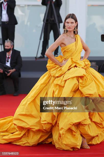 Bianca Balti attends the red carpet of the movie "Madres Paralelas" during the 78th Venice International Film Festival on September 01, 2021 in...