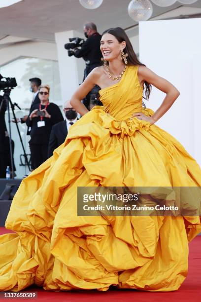 Bianca Balti attends the red carpet of the movie "Madres Paralelas" during the 78th Venice International Film Festival on September 01, 2021 in...