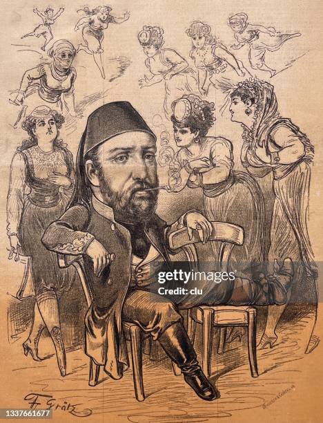 many women comfort the wounded sultan of the ottoman empire - ottoman sultan stock illustrations