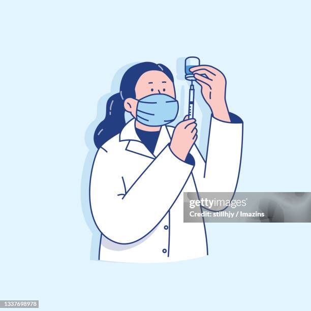 vaccine, shot, covid-19 - herd immunity stock illustrations