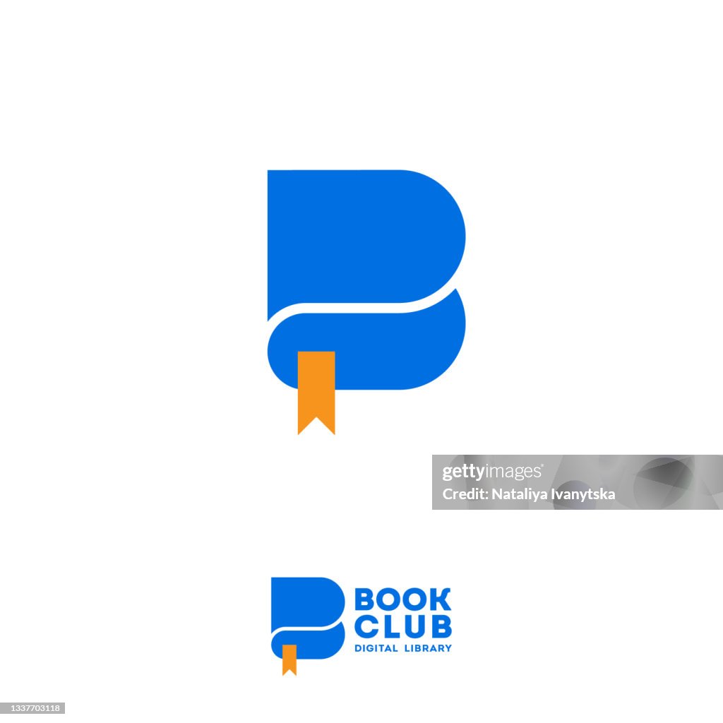 Book Club Emblems Letter B Book Club Emblem Digital Library Emblem Blue Letter B Like ...