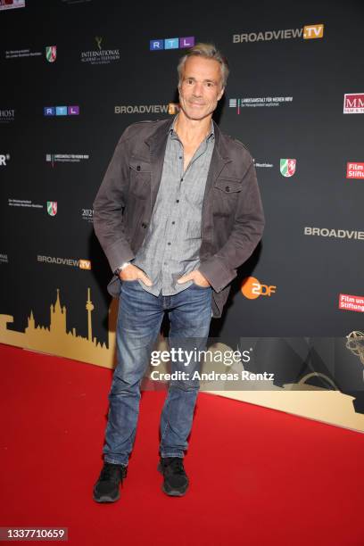 Hannes Jaenicke attends the Semi-Final Round of Judging for the 49th International Emmy Awards on September 01, 2021 in Cologne, Germany.