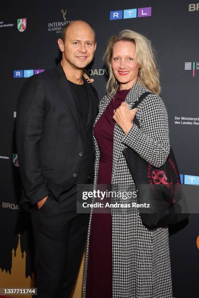 Anna Schudt and her husband Moritz Fuehrmann attend the Semi-Final Round of Judging for the 49th International Emmy Awards on September 01, 2021 in...