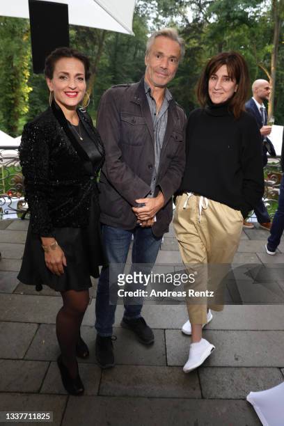 Nicole Ansari-Cox, Hannes Jaenicke and Anne Thomopoulos attend the Semi-Final Round of Judging for the 49th International Emmy Awards on September...