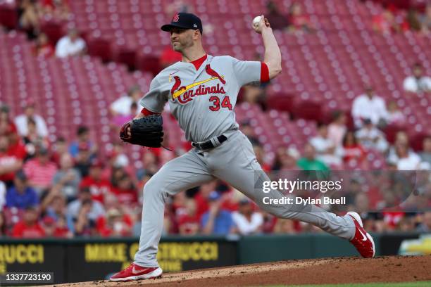 Happ of the St. Louis Cardinals pitches in the first inning against the Cincinnati Reds during game two of a doubleheader at Great American Ball Park...