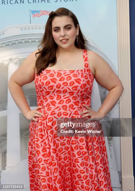 Beanie Feldstein attends the premiere of FX's "Impeachment: American Crime Story" atat Pacific Design Center on September 01, 2021 in West Hollywood,...