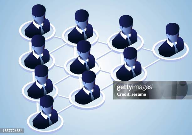 human resource hierarchy system and human resource management - virtual audience stock illustrations