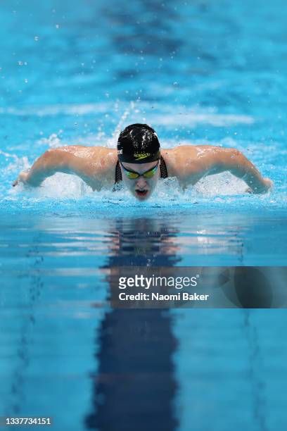 Sophie Pascoe of Team New Zealand competes in the Women's Butterfly - S9 heat on day 9 of the Tokyo 2020 Paralympic Games at Tokyo Aquatics Centre on...