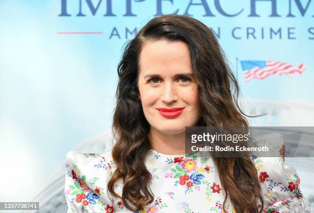 Elizabeth Reaser attends the premiere of FX's "Impeachment: American Crime Story" at Pacific Design Center on September 01, 2021 in West Hollywood,...