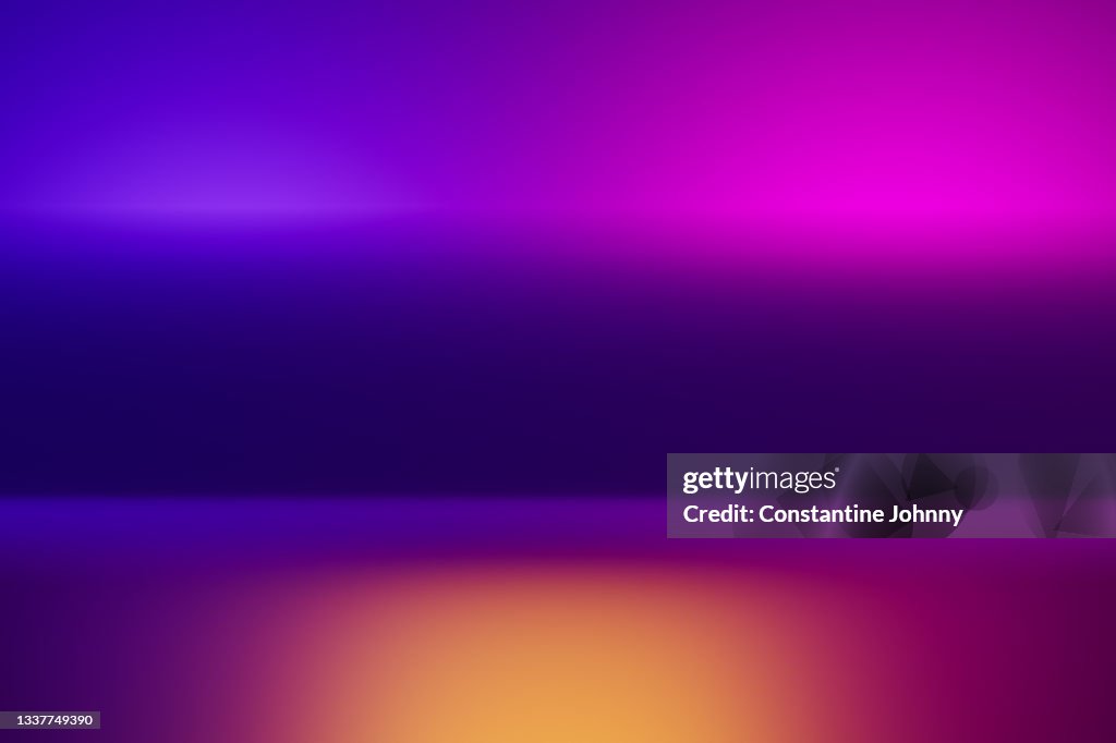 Abstract Shades of Blue, Pink and Purple with Illuminating Yellow and Orange Background.
