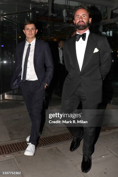 George Lineker and Jay Rutland attend the GQ Awards after party at 180 Strand on September 01, 2021 in London, England.