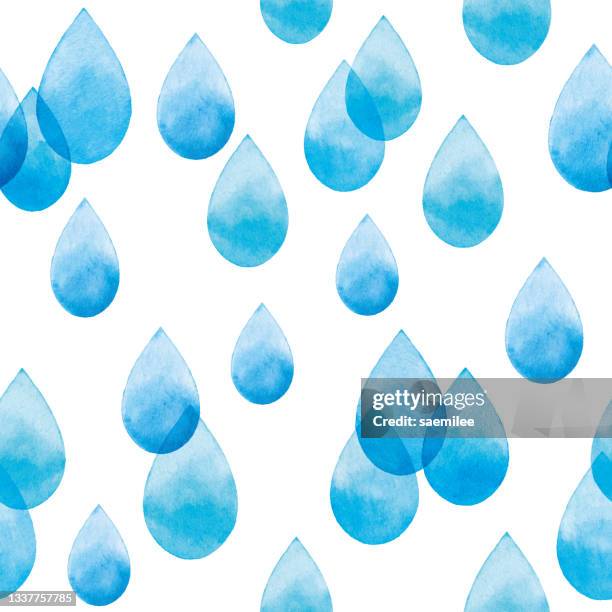 watercolor waterdrops logo - water splash white background stock illustrations