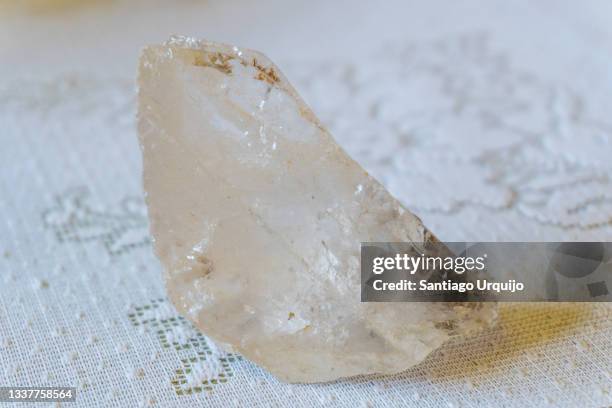 close-up of clear quartz crystal - clear quartz stock pictures, royalty-free photos & images