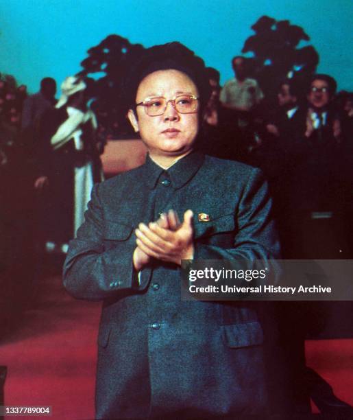 Kim Jong Il at a joint meeting of the Central Committee of the Workers' Party of Korea and the Supreme People's Assembly of the DPRK.