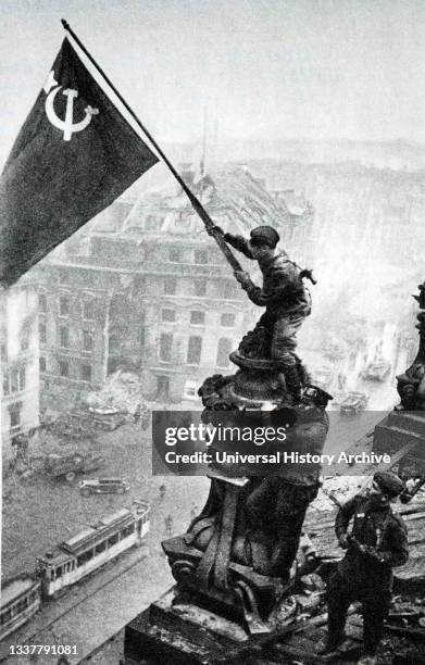 On April 30 the scarlet banner of Victory was hoisted over the burning Reichstag in Berlin. On May 8, the act of unconditional surrender of fascist...