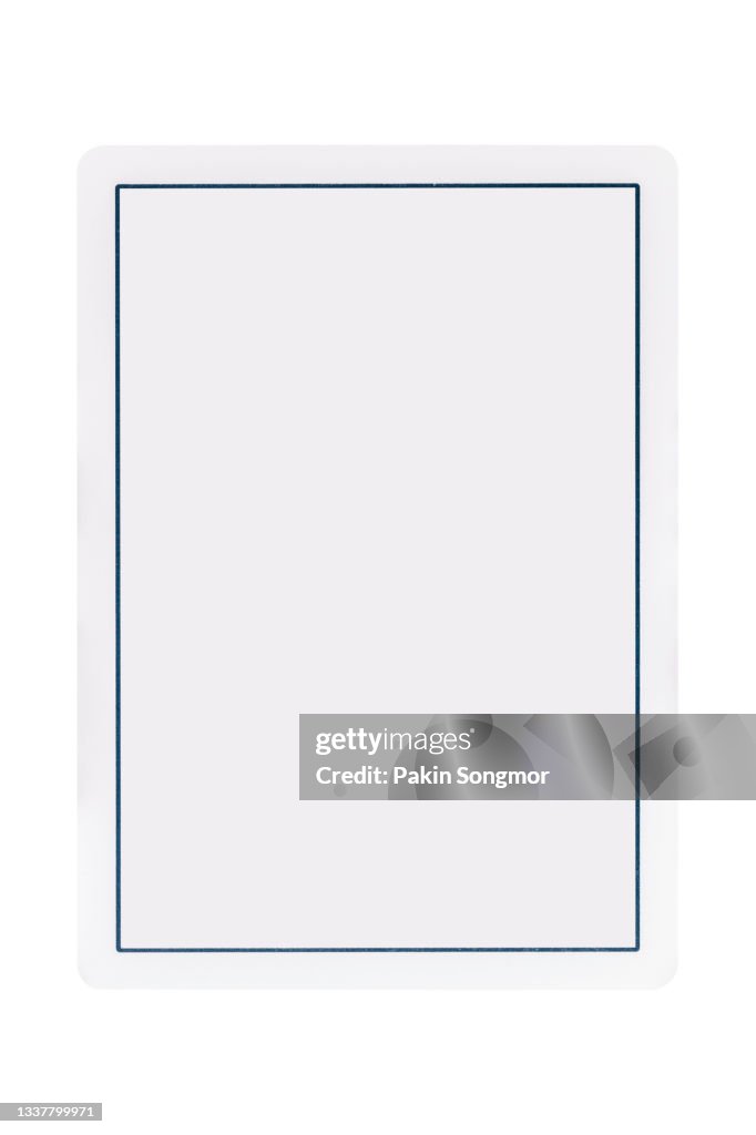 Blank card and posing isolated on white background. clipping path