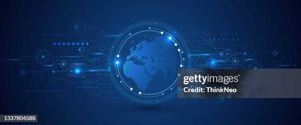 digital technology, global network connections concept - programming team stock illustrations