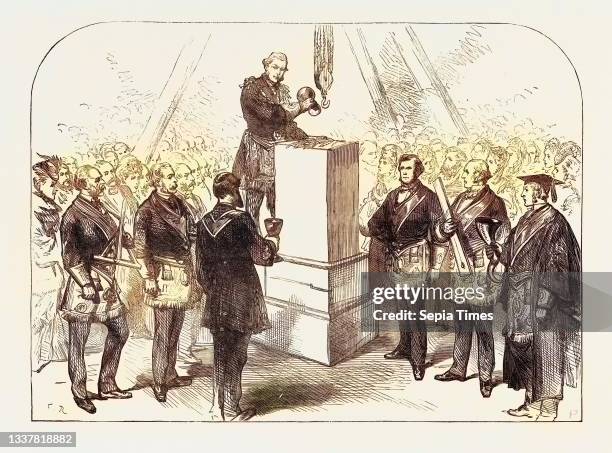 Lord Leigh Laying the Foundation-Stone for the Extension of the Queen's Hospital at Birmingham 1871.