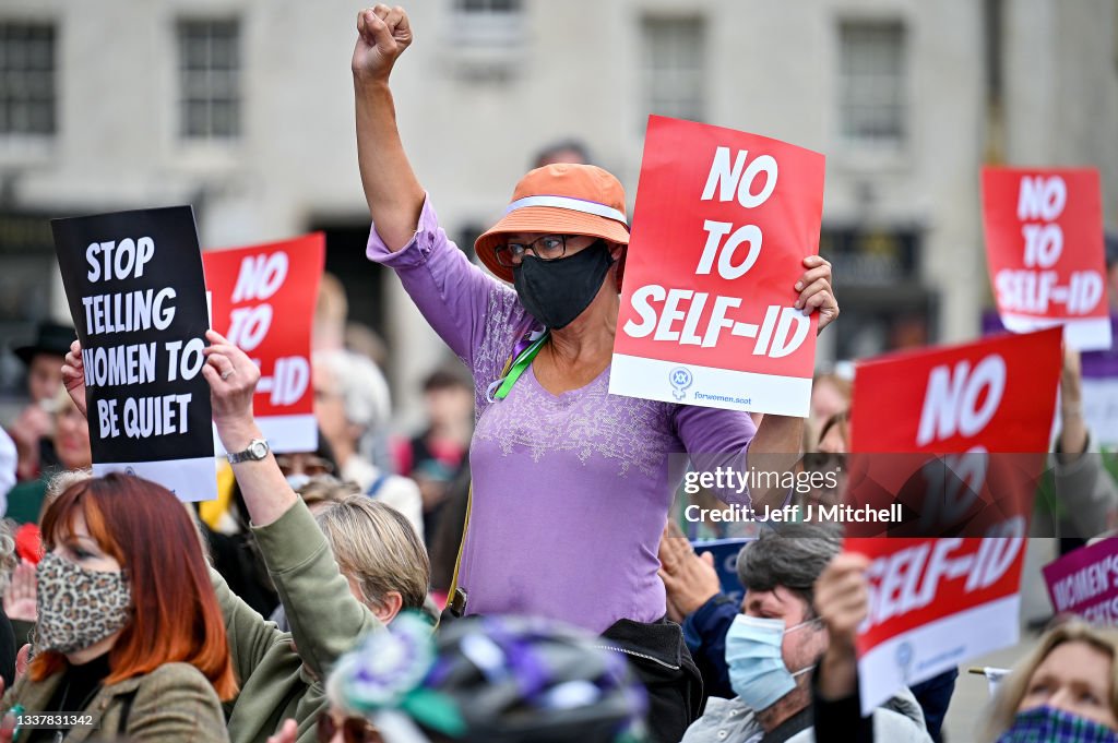 Protest Outside Scottish Parliament Against Self-Identification Of Sex