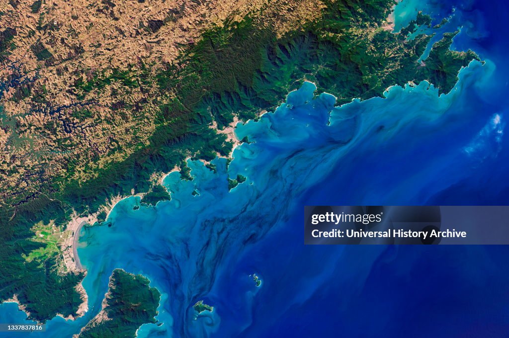 Phytoplankton bloom off the coast of Sao Paulo