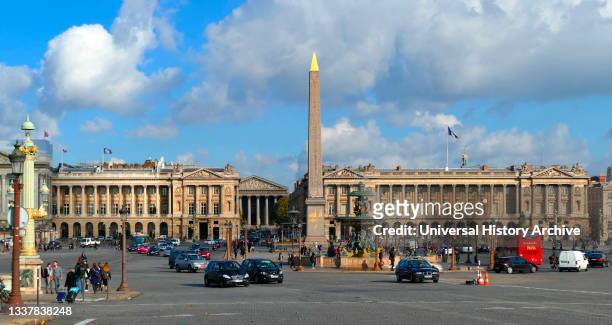 The Obelisk of Luxor in the Place de la Concorde, Paris, France.
