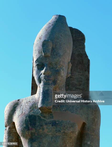 Statue of Amenhotep III at the Mortuary Temple of Amenhotep III, also known as Kom el-Hett‰n, built by the architect Amenhotep, son of Habu, for the...