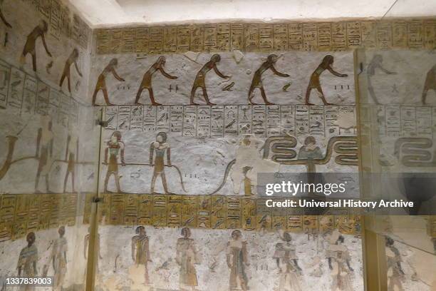 Wall paintings in Tomb KV11, is the tomb of Ancient Egyptian Pharaoh Ramesses III. Located in the main valley of the Valley of the Kings, the tomb...